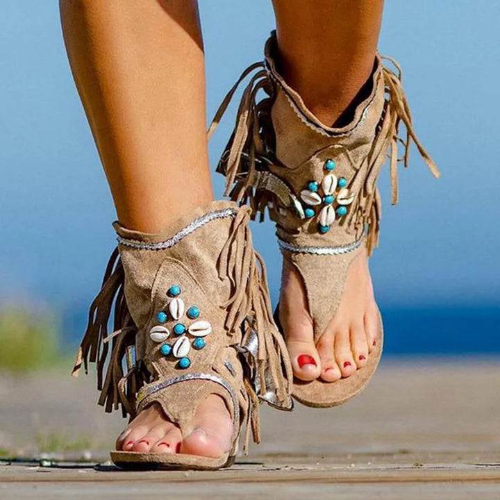 Women's Retro Fringe Sandals-MODAUTLET