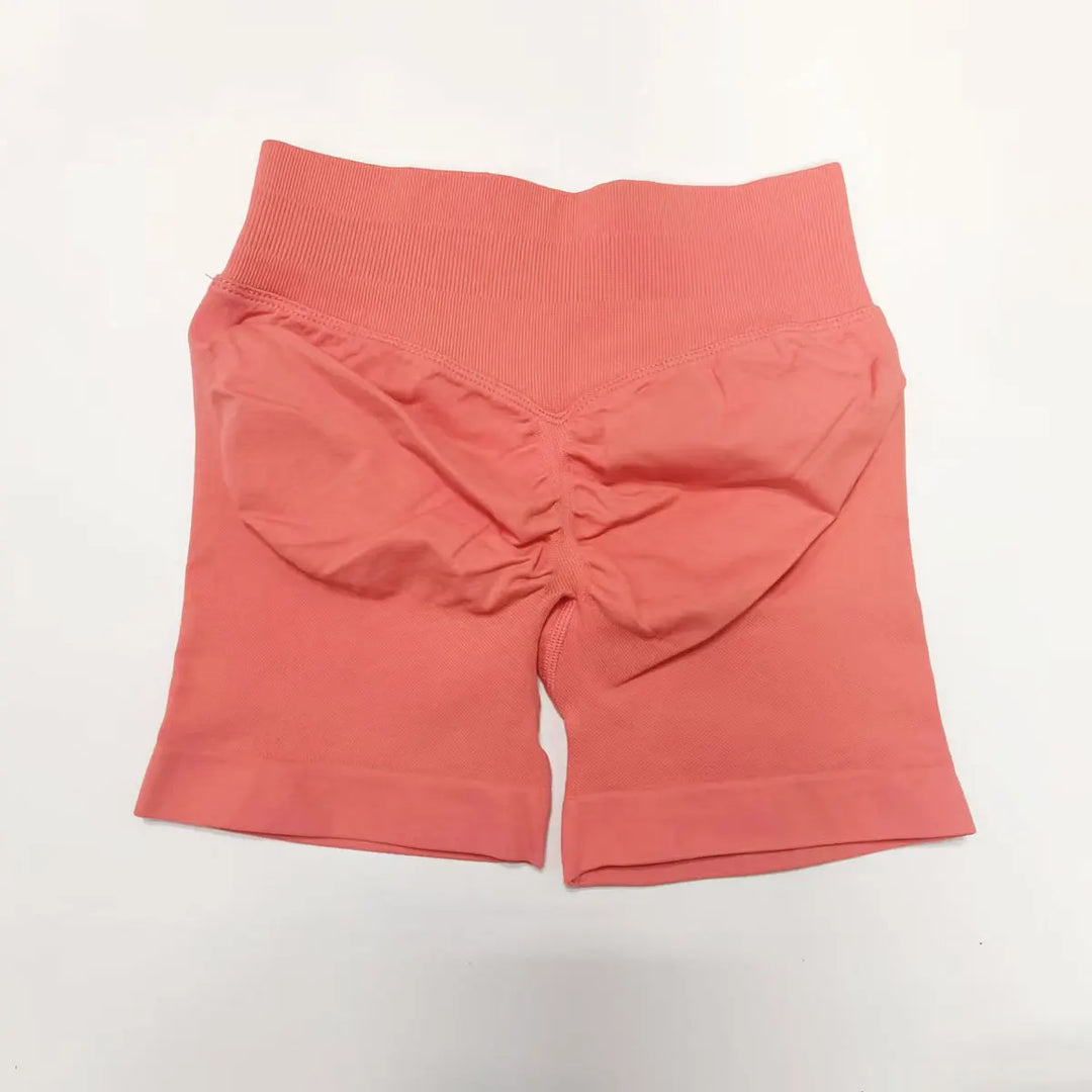 Women's Fitness Biker Shorts with Low Ribbed Band for Gym Workouts