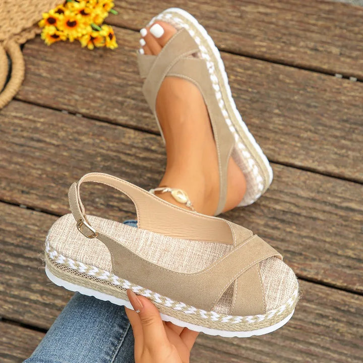 Women's Cross-Strap Platform Sandals-MODAUTLET