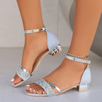 Women's Glam Sandals - Celeste Style Silver
