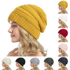 Cozy Chunky Cuffed Knit Beanie Yellow One Size