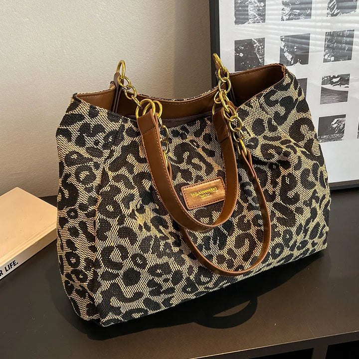 Anisa | Leopard Print Tote Bag-MODAUTLET