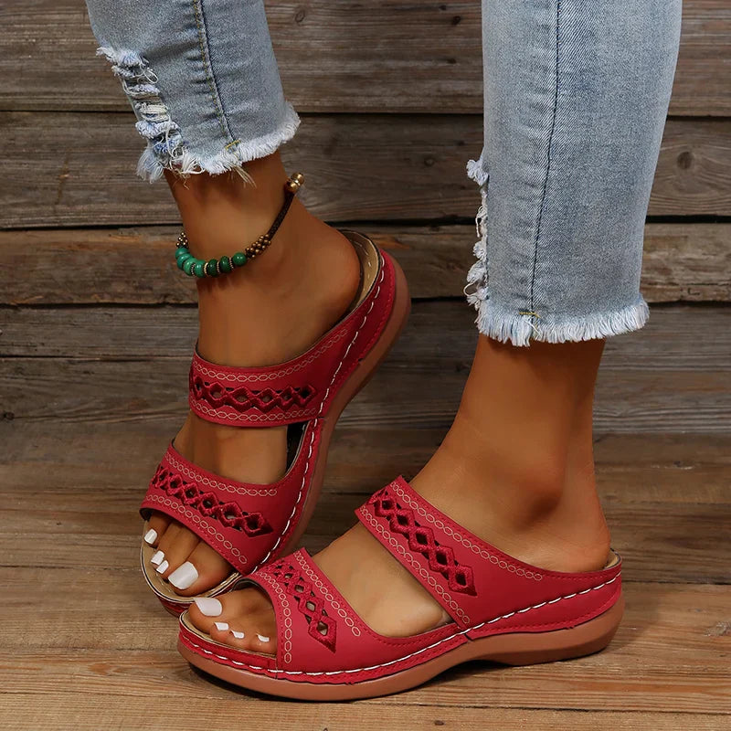 Women's Chunky Orthopedic Sandals Red