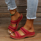 Women's Chunky Orthopedic Sandals Red