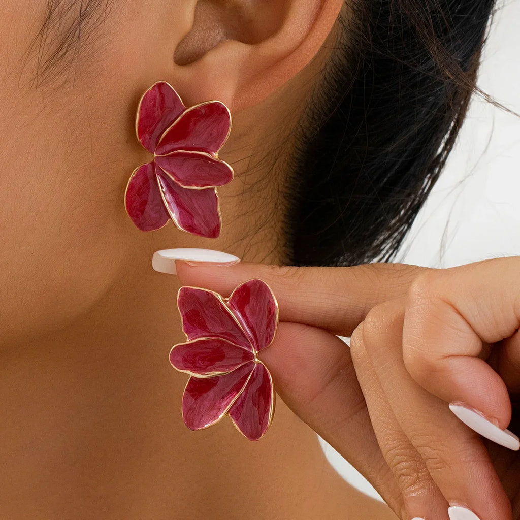 Natural Roselle Leaf Earrings - Elegant Botanical Jewelry