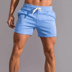 Mens Cotton Shorts Breathable Summer Casual Comfort Fit Blue