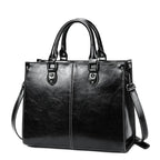 Elegant Genuine Leather Women's Tote Bag Black