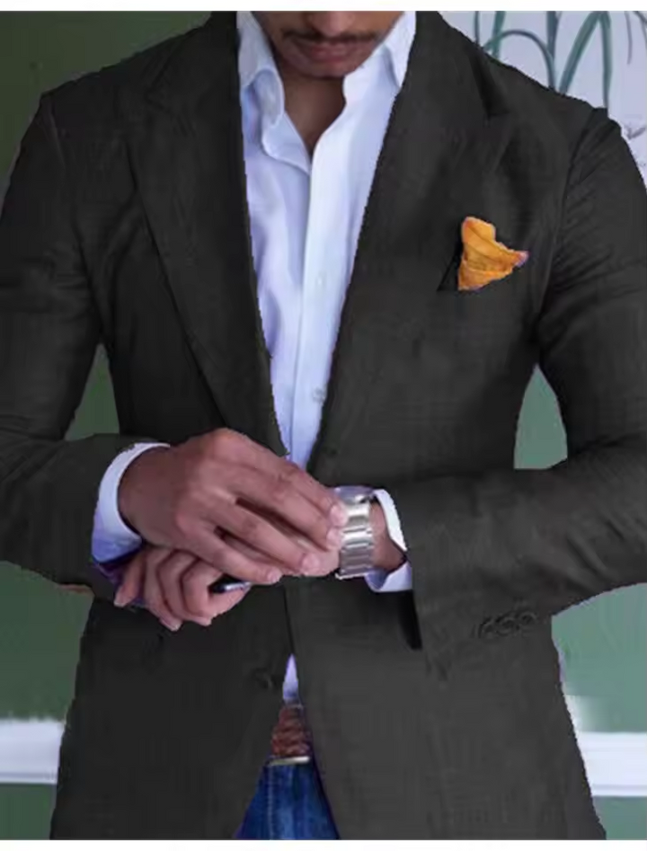 Linen Blazer For Men Formal And Casual Wear Lightweight-MODAUTLET