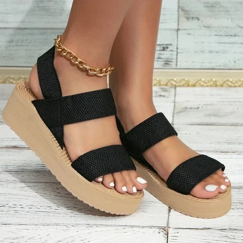 Women's Minimalist Slingback Wedge Sandals