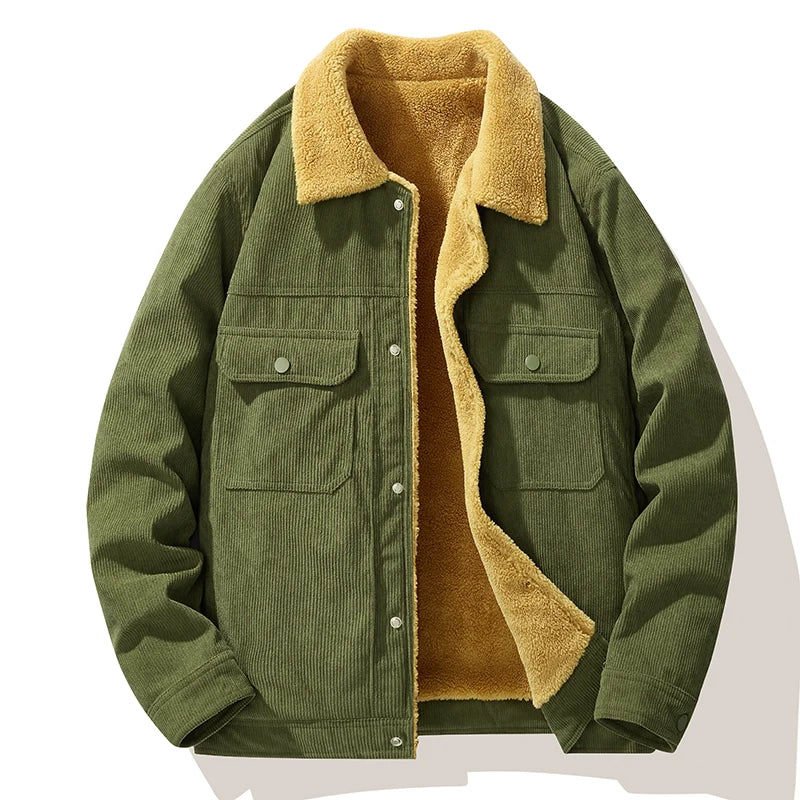 Men's Corduroy Jacket - Stylish and Comfortable Outerwear Green