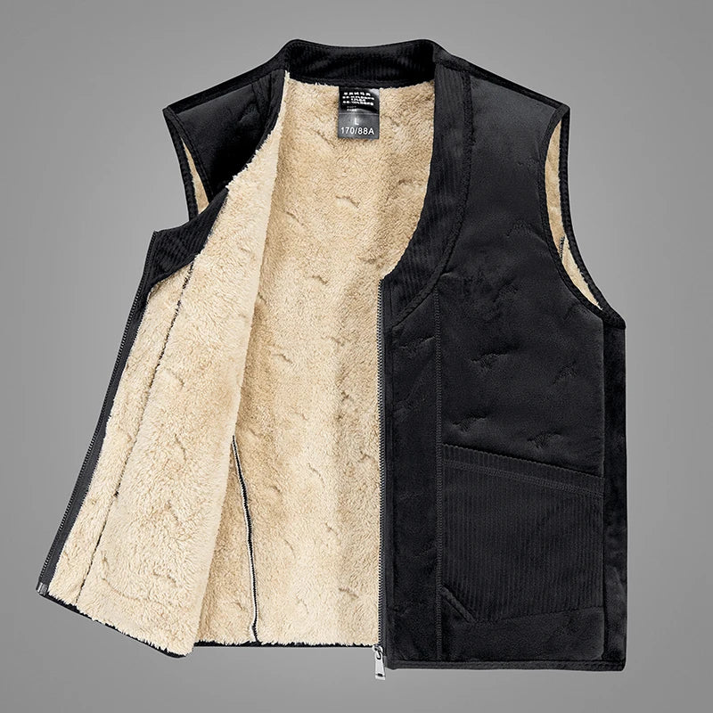 Herren-Steppweste mit Sherpa-Futter