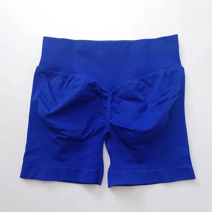 Women's Fitness Biker Shorts with Low Ribbed Band for Gym Workouts