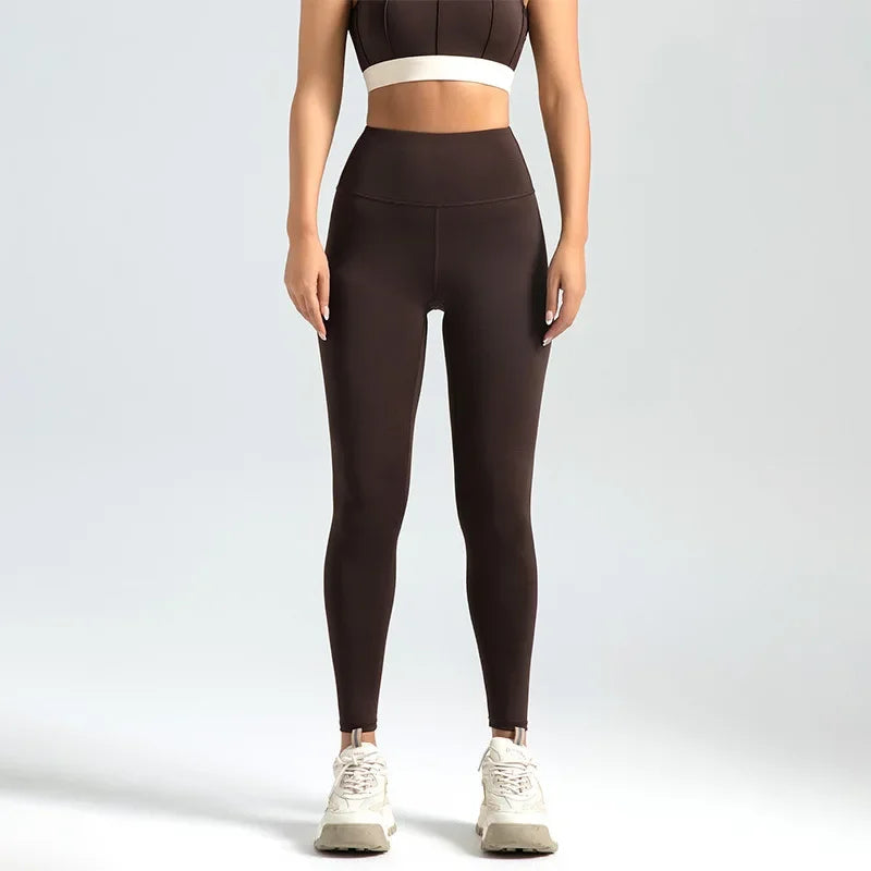 Women's Y2K High Waist Seamless Booty Lifting Gym Leggings Dark coffee
