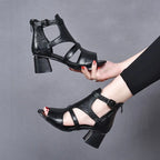Women's Orthopedic Platform Wedge Sandals Black