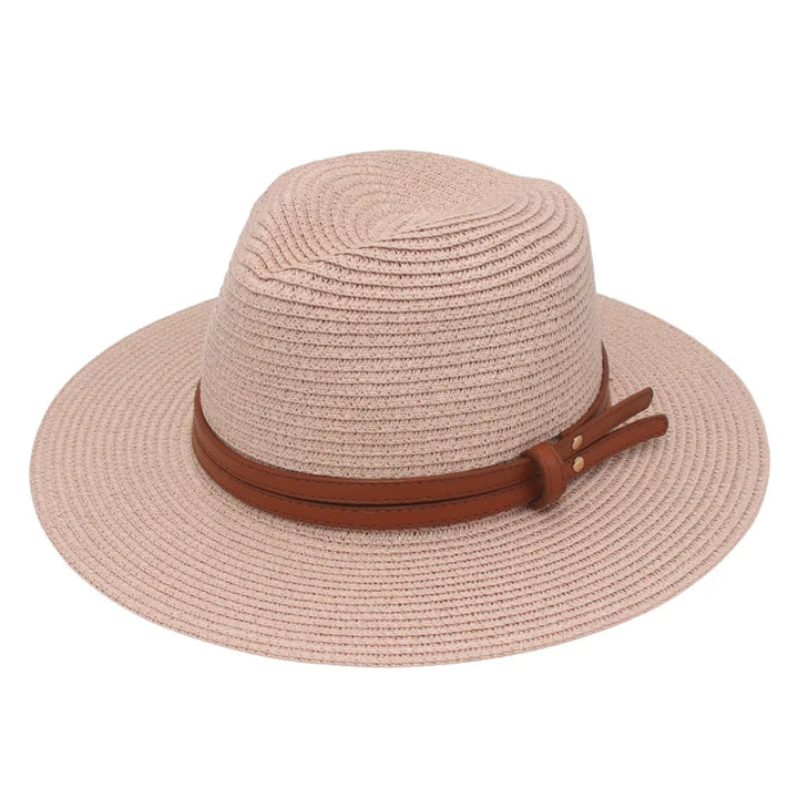 Breathable Straw Panama Sun Hat With Wide Brim Protection-MODAUTLET