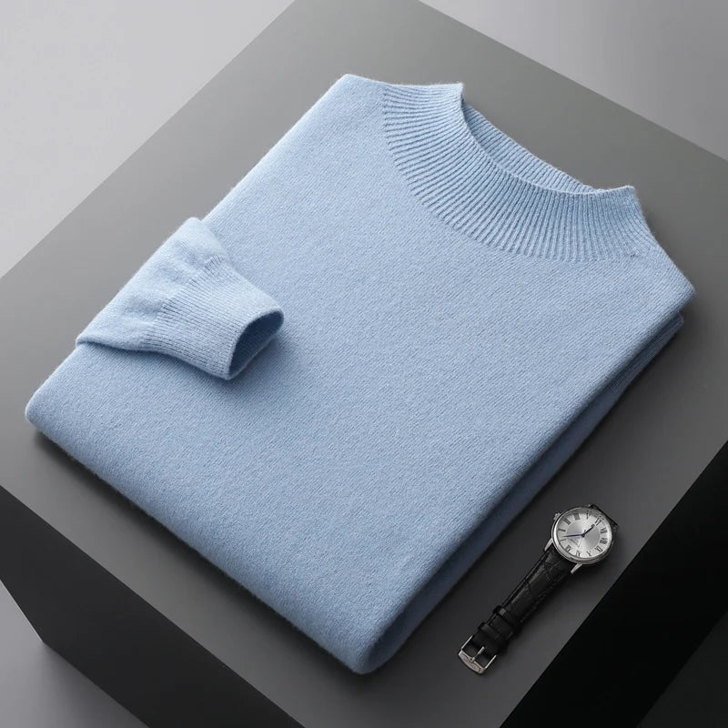 Men's Merino Wool Sweater Light Blue