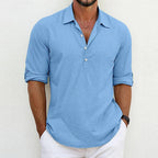 Colin | Summer Breeze Cotton Shirt Blue