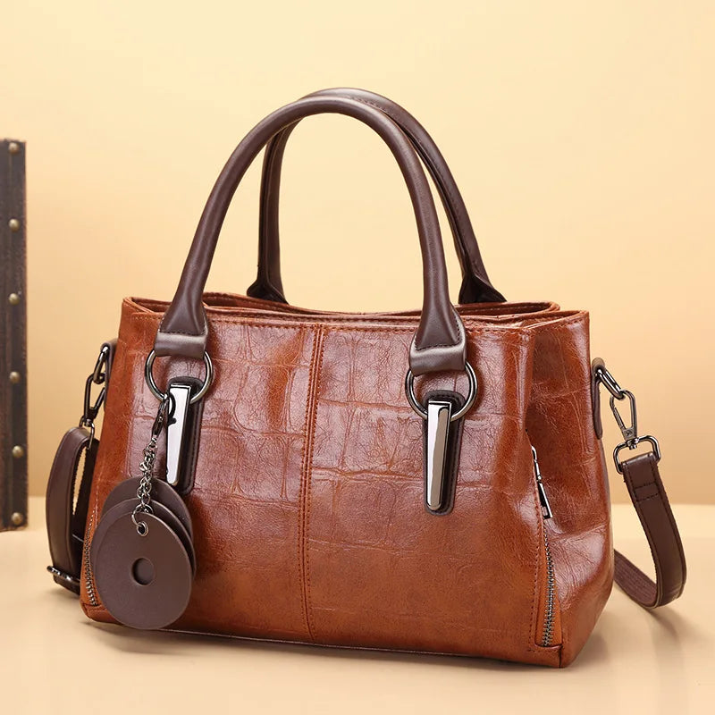 Classic Leather Handbag - Timeless Style and Elegance Brown