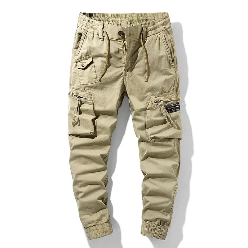 Men's Cargo Pants - Stylish Utility Trousers Khaki