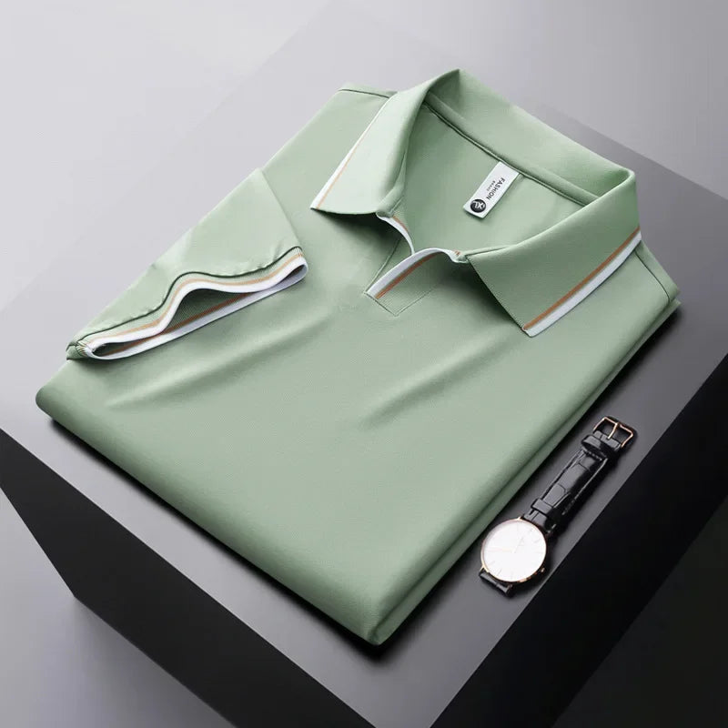 Men's Silk Polo Shirt - Elegant and Comfortable