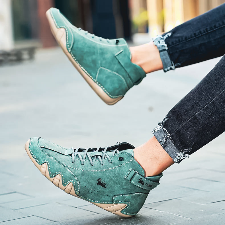 Men's Genuine Leather Italian Shoes Green