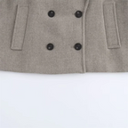 Double-Breasted Wool-Collar Women's Coat – Stylish Autumn Essential