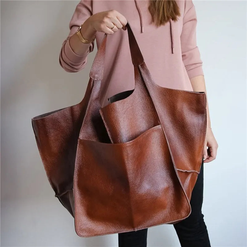Timeless Vintage Leather Bag Classic Handbag Everyday-MODAUTLET