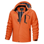 Lightweight Waterproof Windbreaker Jacket for Men with Mesh Lining Orange-2