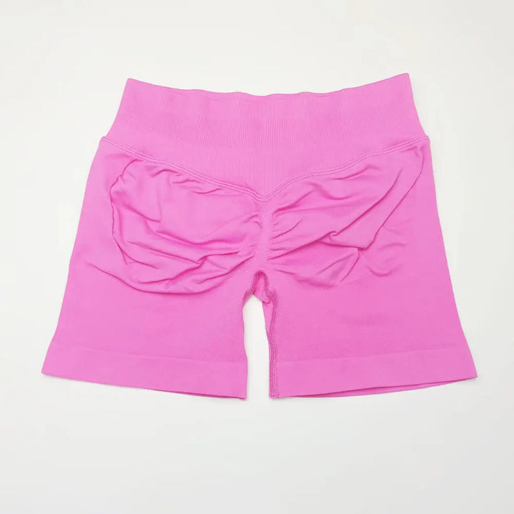 Women's Fitness Biker Shorts with Low Ribbed Band for Gym Workouts
