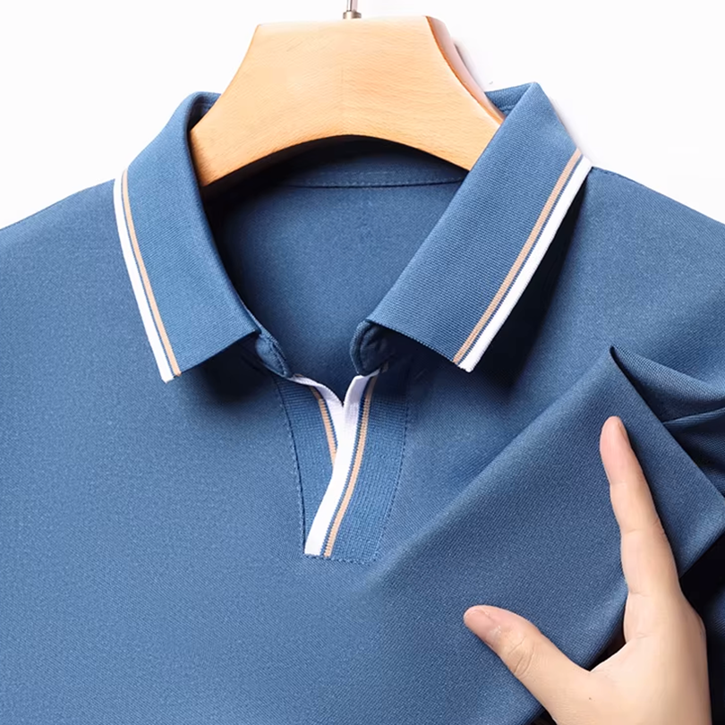 Men's Silk Polo Shirt - Elegant and Comfortable