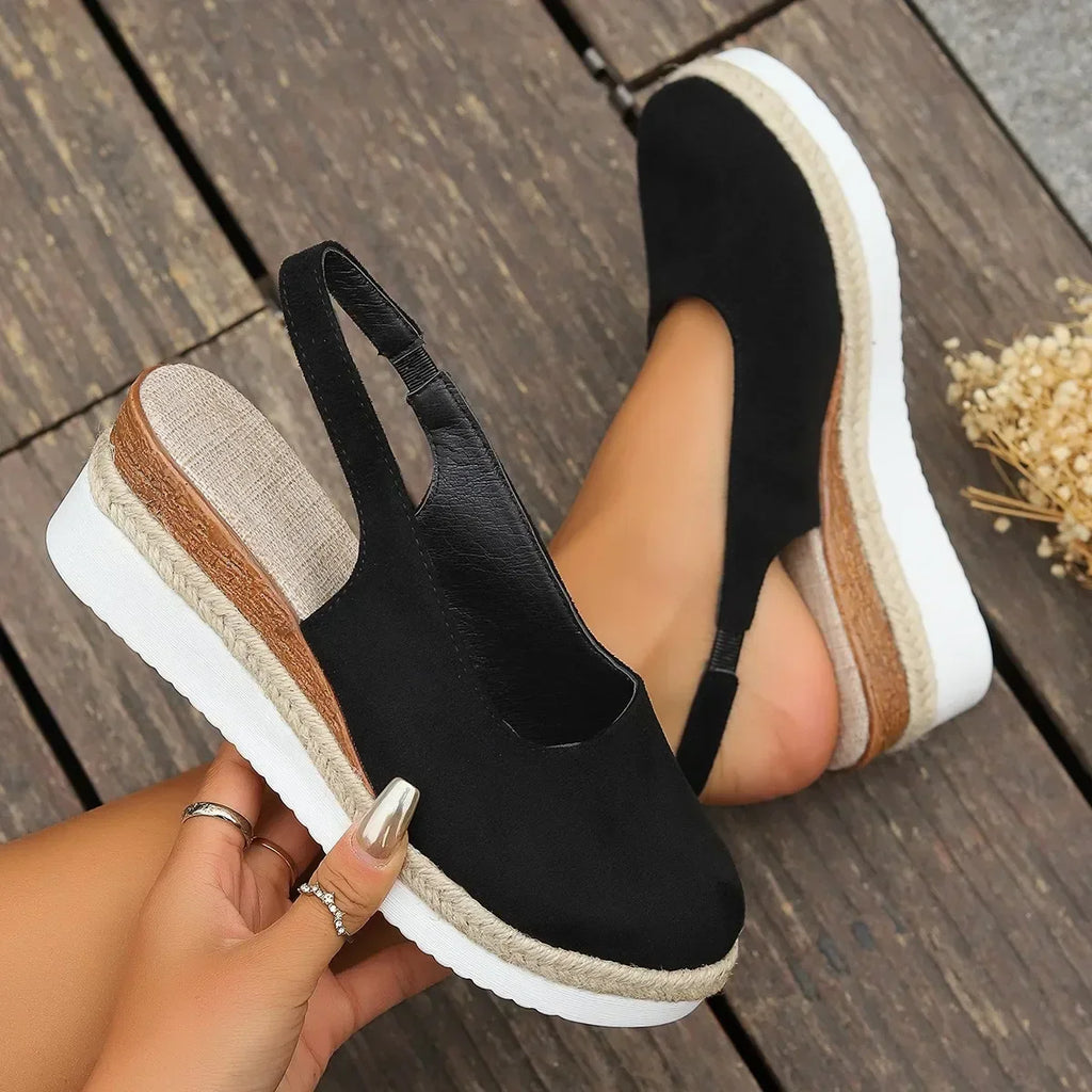 Women's Chic Orthopedic Wedge Sandals black