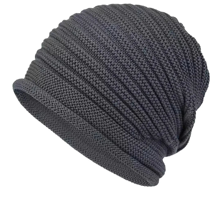 Unisex Autumn Winter Knitted Wool Roll-Brim Beanie-MODAUTLET