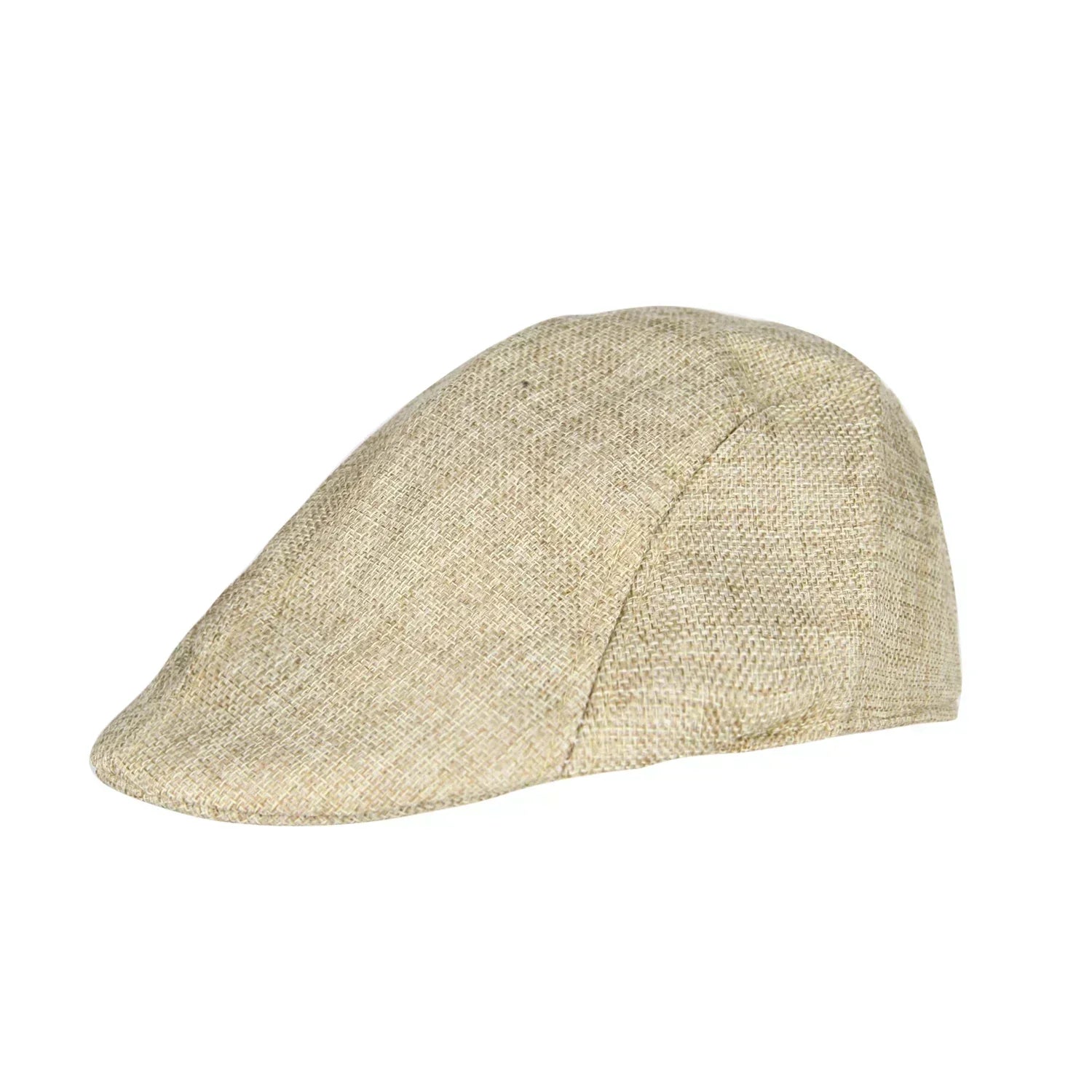 Heritage Style Vintage Tweed Flat Cap – Unisex Peaky Blinders Inspired Khaki One Size