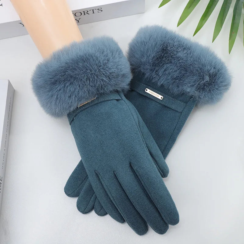 Elegant Lunara Style Gloves Blue