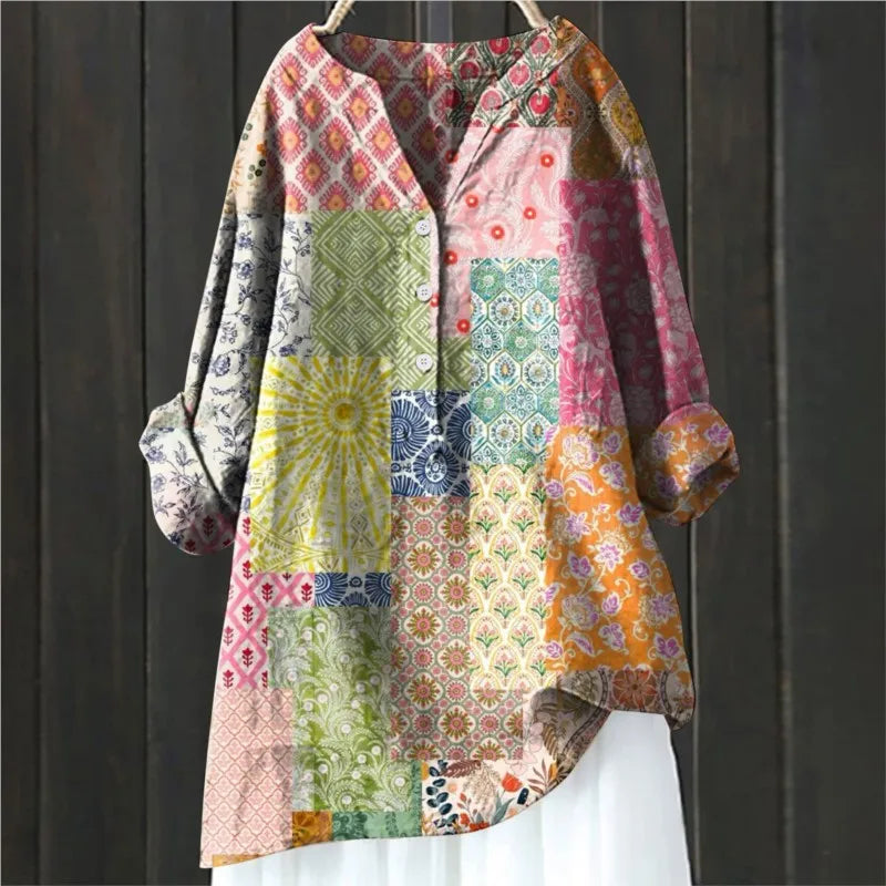 Women's Floral Vintage French Blouse-MODAUTLET