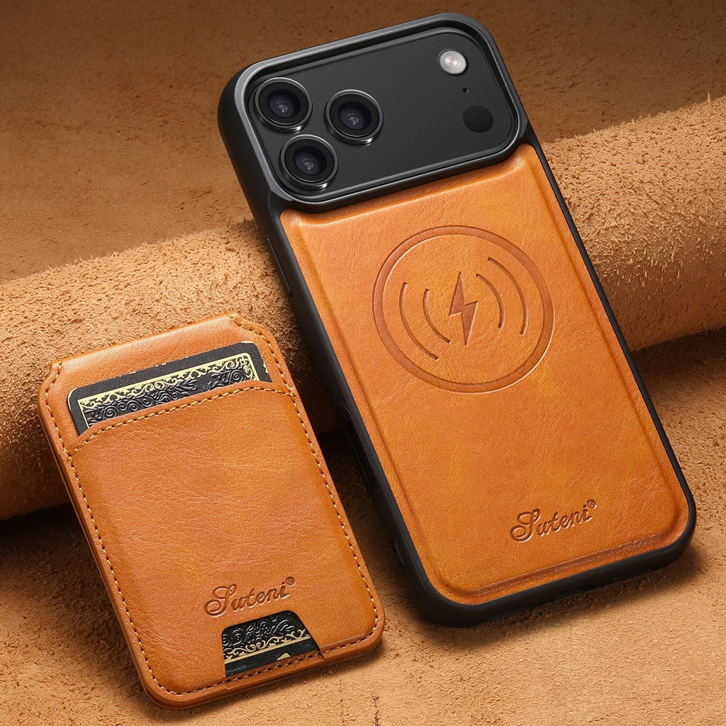 Premium Leather iPhone Case - Stylish Protection Orange
