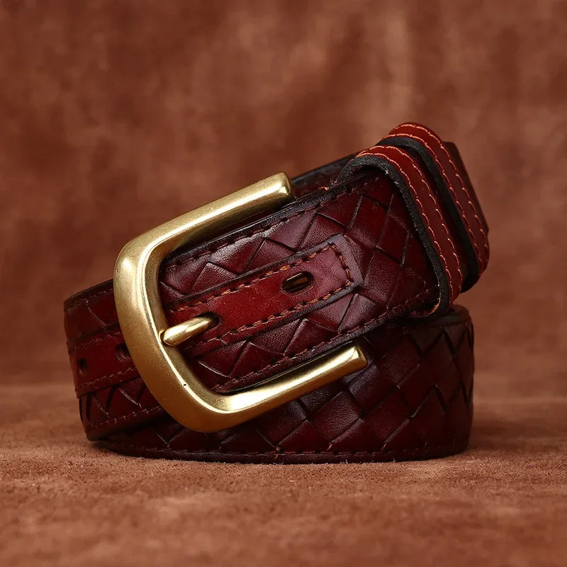 Handcrafted Woven Leather Belt-MODAUTLET