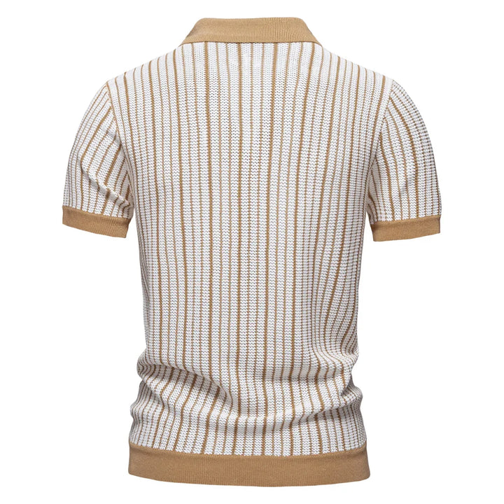 Men's Textured Knit Polo - Monaco Style-MODAUTLET