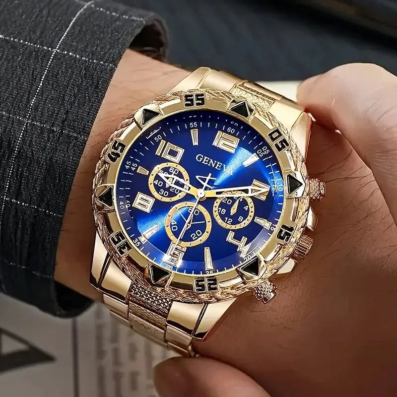 Elegant Geneva Chrona Timepiece Blue