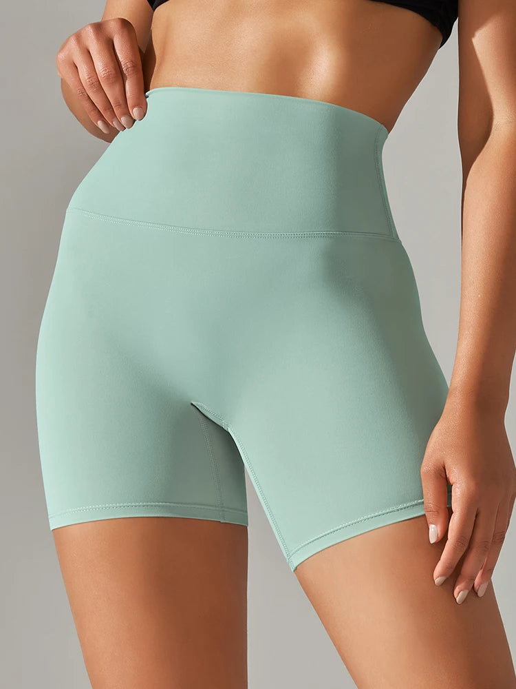 Women's High Waist Squat Proof Yoga Shorts for Fitness and Cycling