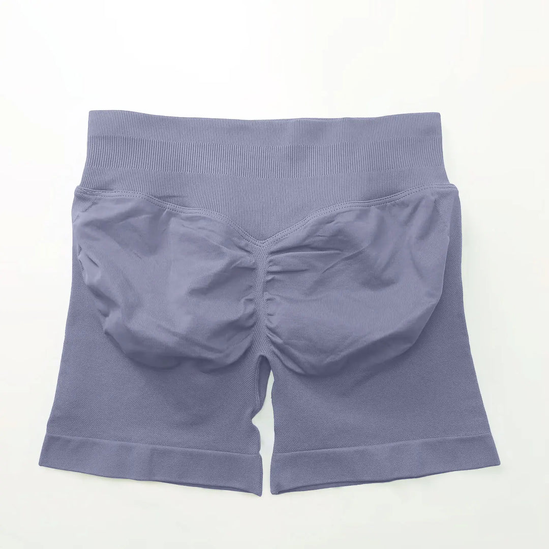 Women's Fitness Biker Shorts with Low Ribbed Band for Gym Workouts