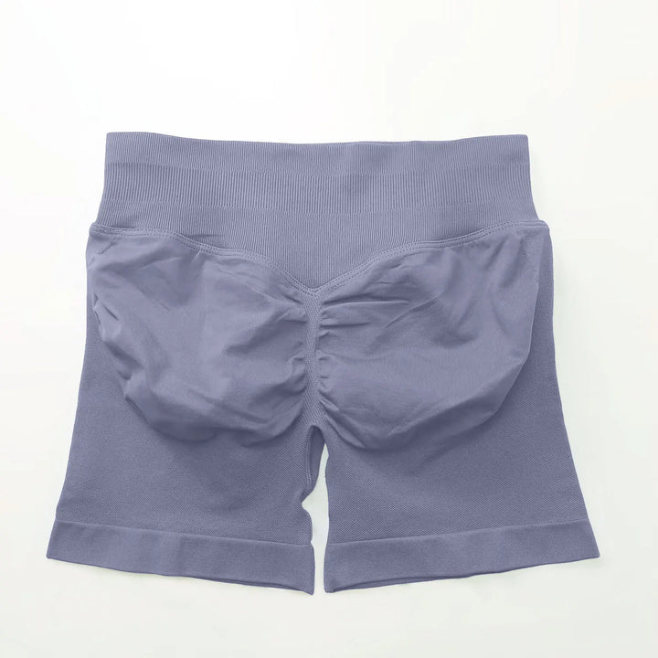 Women's Fitness Biker Shorts with Low Ribbed Band for Gym Workouts