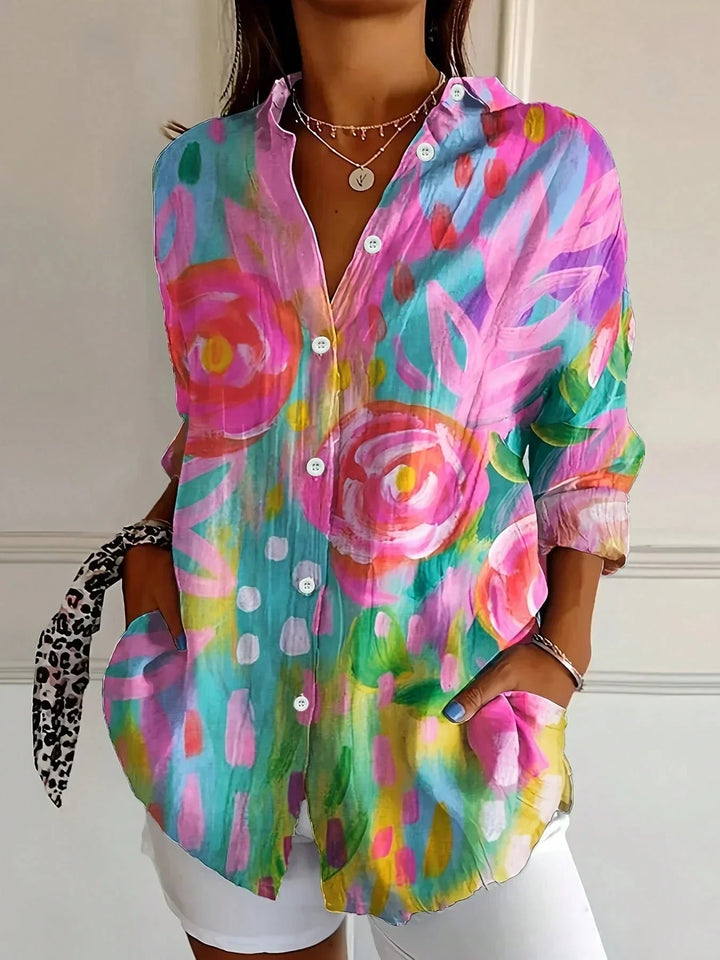 Women's Colorful Pattern Blouse-MODAUTLET