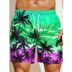 Men's 3D Coconut Tree Print Beach Shorts DK2024WF1541
