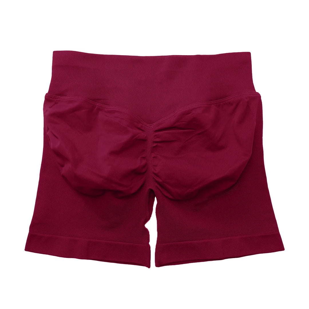 Women's Fitness Biker Shorts with Low Ribbed Band for Gym Workouts