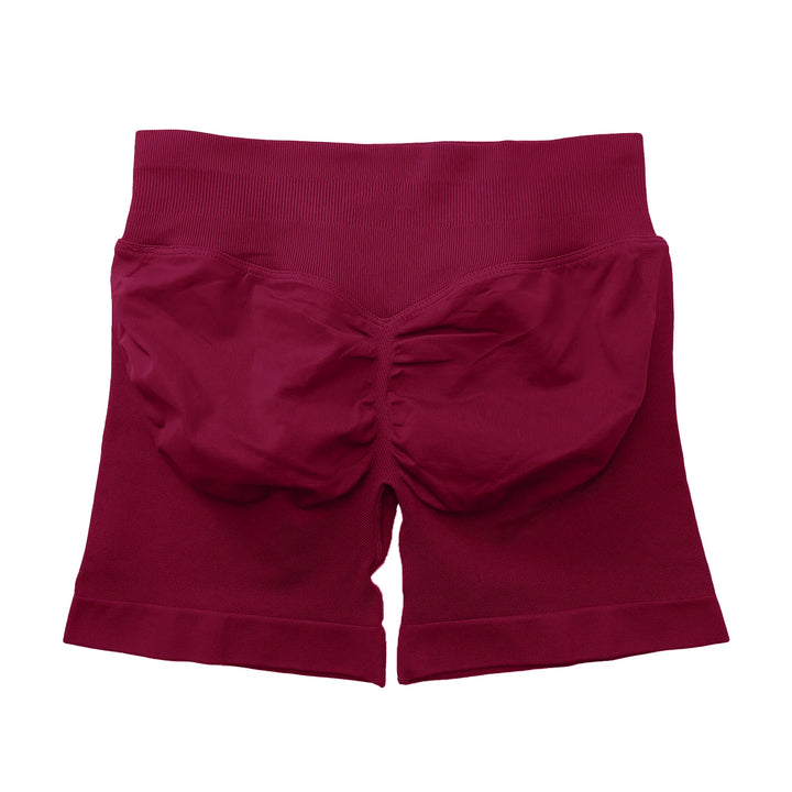 Women's Fitness Biker Shorts with Low Ribbed Band for Gym Workouts