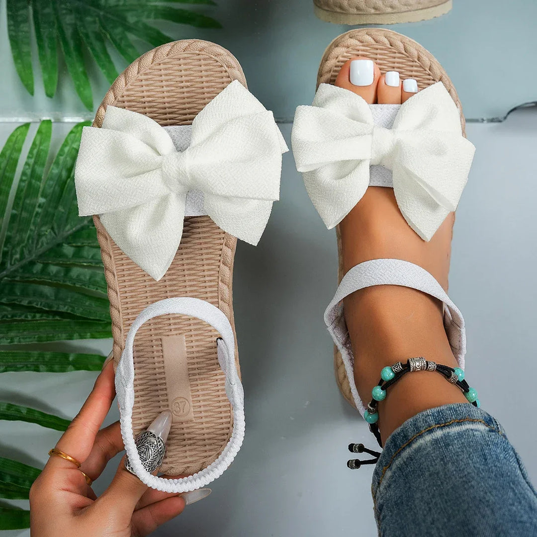 Women's Bow Tie Flat Sandals-MODAUTLET