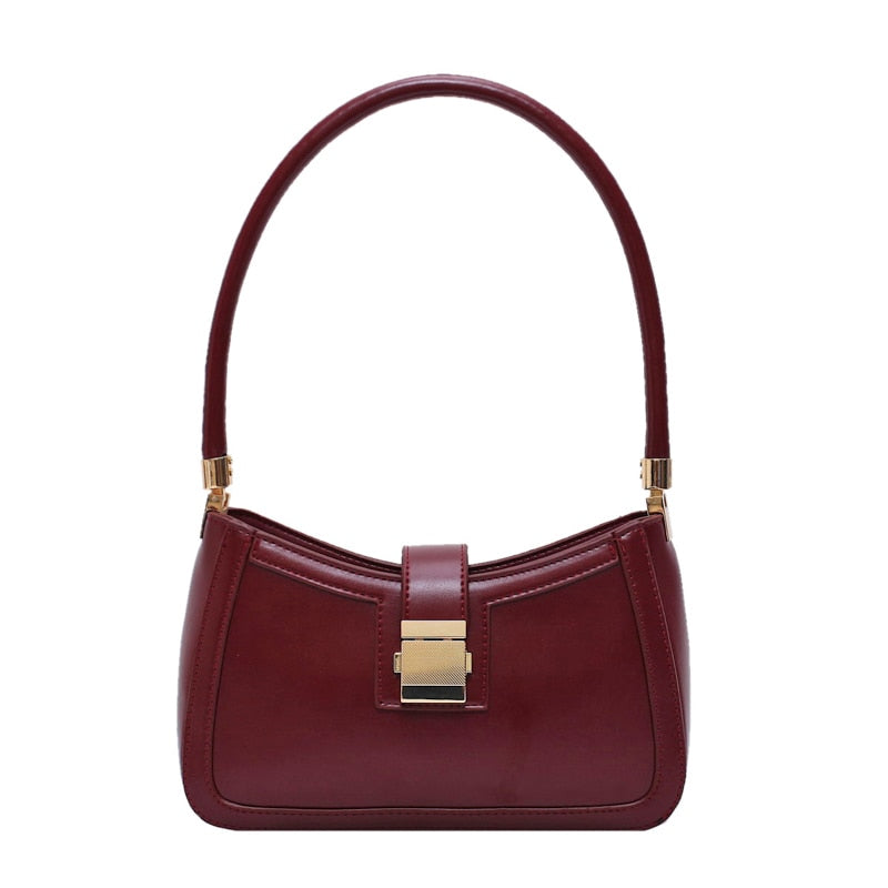 Elegant Women's Designer Shoulder Bag Red