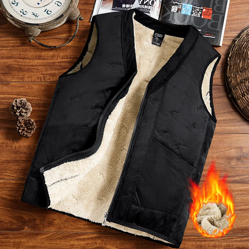 Men's Warm Cozy Sleeveless Zipper Winter Vest