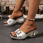 Women's Woven Platform Shoes White